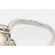 PT900 パールダイアイリリング 9.00mm 0.30ct 5.20g　刻印