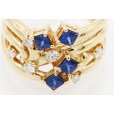 タサキ　K18 サファイアダイアイリリング 0.65ct 0.18ct 5.70g　拡大