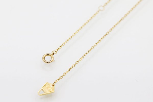 星の砂　K18 ダイアイリペンダントネックレス 0.22ct 4.00g　留め具外したイメージ