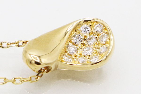 星の砂　K18 ダイアイリペンダントネックレス 0.22ct 4.00g　表面拡大