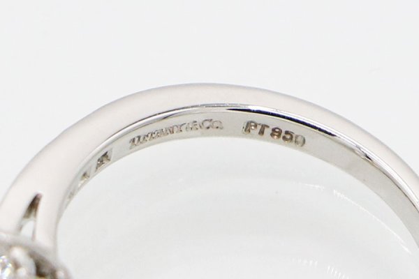 ティファニー　PT950 ダイアイリフラワーリング 4.00g　刻印