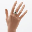 PT900 クロムトルマリンダイアイリリング 1.46ct 0.22ct 5.20g　装着イメージ