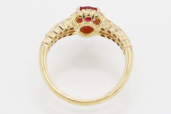 K18 ルビーダイアイリリング 0.74ct 0.60ct 4.10g　内側