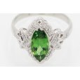 PT900 クロムトルマリンダイアイリリング 1.46ct 0.22ct 5.20g　拡大