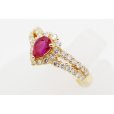 K18 ルビーダイアイリリング 0.74ct 0.60ct 4.10g　サイド