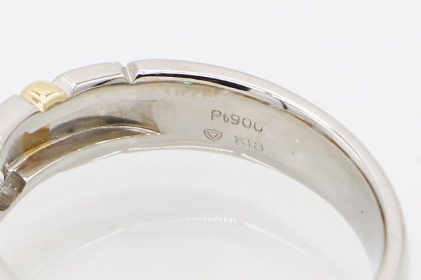 PT900/K18 ダイアイリリング 0.51ct 8.10g　刻印