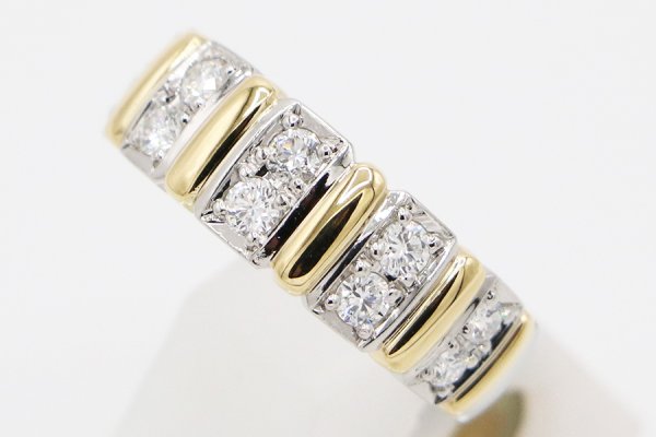 PT900/K18 ダイアイリリング 0.51ct 8.10g　サイド
