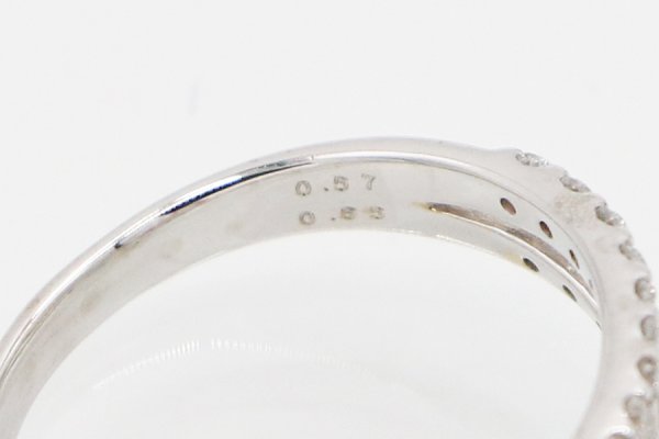 K18WG ルビーダイアイリリング 0.57ct 0.65ct 3.60g　刻印(2)