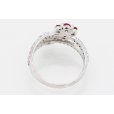 K18WG ルビーダイアイリリング 0.57ct 0.65ct 3.60g　内側