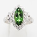 PT900 クロムトルマリンダイアイリリング 1.46ct 0.22ct 5.20g