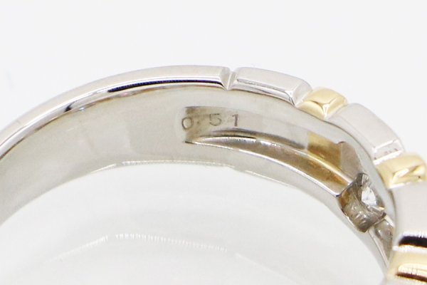 PT900/K18 ダイアイリリング 0.51ct 8.10g　刻印(2)