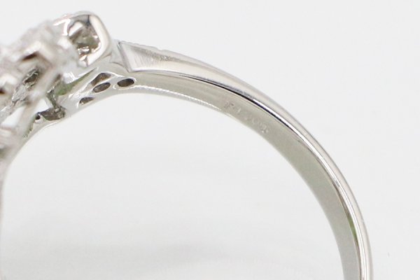 PT900 クロムトルマリンダイアイリリング 1.46ct 0.22ct 5.20g　刻印