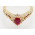 K18 ルビーダイアイリリング 0.74ct 0.60ct 4.10g　拡大