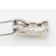 PT900/850/K18 ダイアイリペンダントネックレス 0.23ct 6.80g　裏面拡大
