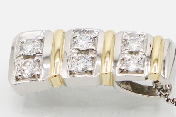PT900/850/K18 ダイアイリペンダントネックレス 0.23ct 6.80g　拡大