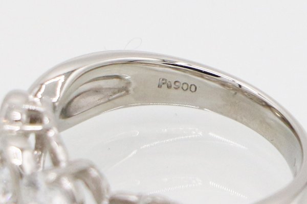 PT900 ダイアイリリング 1.52ct 10.80g　刻印