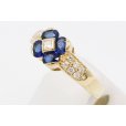 K18 サファイアダイアイリリング 1.13ct 0.20ct 4.70g　サイド