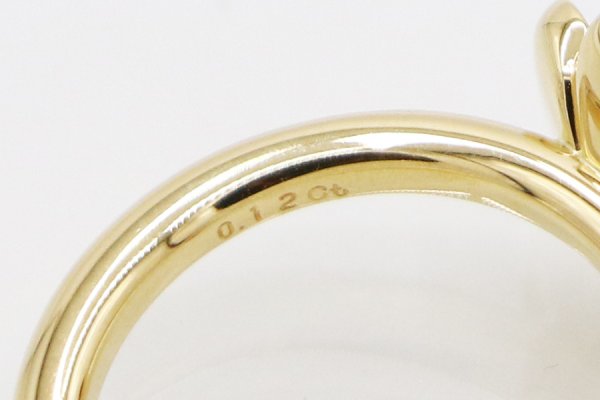 ミキモト　K18 ダイアイリリング 0.12ct 4.50g　刻印(2)