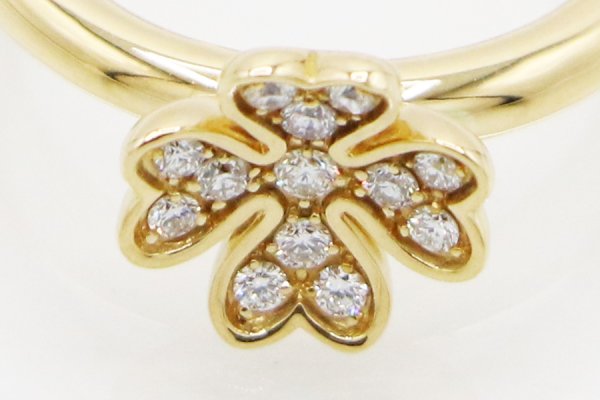 ミキモト　K18 ダイアイリリング 0.12ct 4.50g　拡大