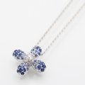 ミキモト　K18WG サファイアダイアイリペンダントネックレス 0.13ct 5.10g