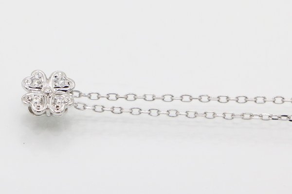 ミキモト　K18WG ダイアイリペンダントネックレス 0.07ct 3.00g　サイド