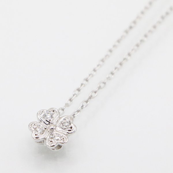 ミキモト　K18WG ダイアイリペンダントネックレス 0.07ct 3.00g