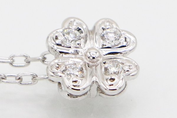 ミキモト　K18WG ダイアイリペンダントネックレス 0.07ct 3.00g　拡大