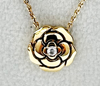 上品【CHANEL】シャネル カメリア ネックレス 18K ダイヤモンド