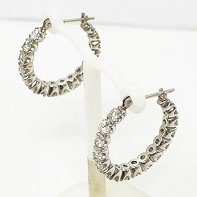 PT900 ダイア入りフープピアス 1.00ct×2 7.30g　買取