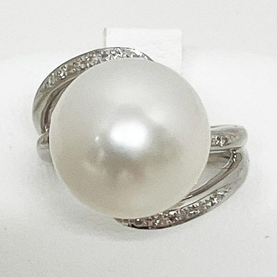 PT900 南洋パールダイア入りリング 14.30mm 0.16 12.40g　買取
