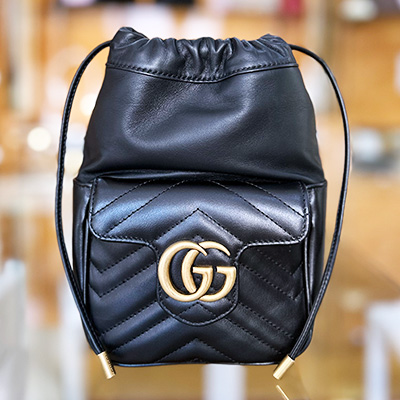 グッチ GGマーモントミニバケットバック 746433 0416 ブラック　買取