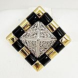 水野薫子 K18/PT900 オニキスダイア入りリング 0.15 10.40g　買取