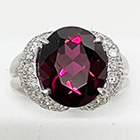 K18 ガーネットダイア入りリング 6.25 0.80 11.60g　買取