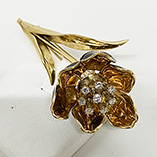 K18 エナメルダイアイリブローチ 20.20g　買取