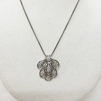 K18WG ダイア入りペンダントネックレス 0.75 8.30g　買取