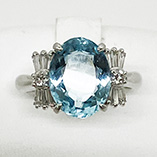 PT900 アクワマリンダイア入りリング 4.30 0.51 8.70g　買取