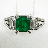 PT900 エメラルドダイア入りリング 0.92 0.48 6.00g 買取