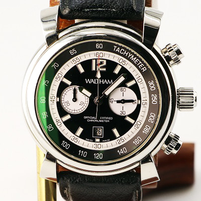 ウォルサム　フィダンゴ　クロノグラフ　ＳＷ－４５　黒文字盤　革ベルト　仕入れ