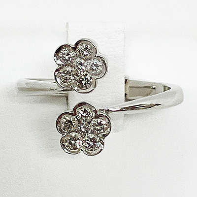 K18WG ダイア入りリング 0.50 4.50g　買取