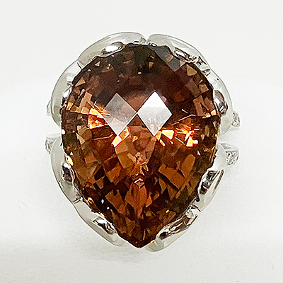 PT900 トルマリンダイア入りリング 17.12 0.55 17.00g　買取