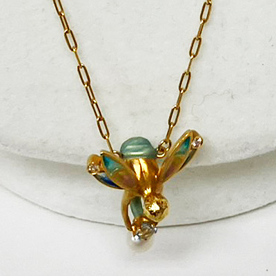 マリエラ MASRIERA 750YG 七宝パール付ネックレス 11.20g 天使柄　買取