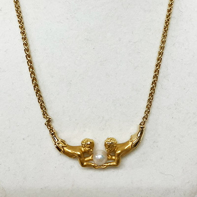 カレライカレラ 750YG パール付ネックレス 22.40g(天使) 買取