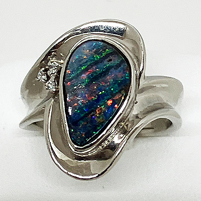 PT900 ボルダーオパールダイア入りリング 2.32 0.02 11.30g 買取