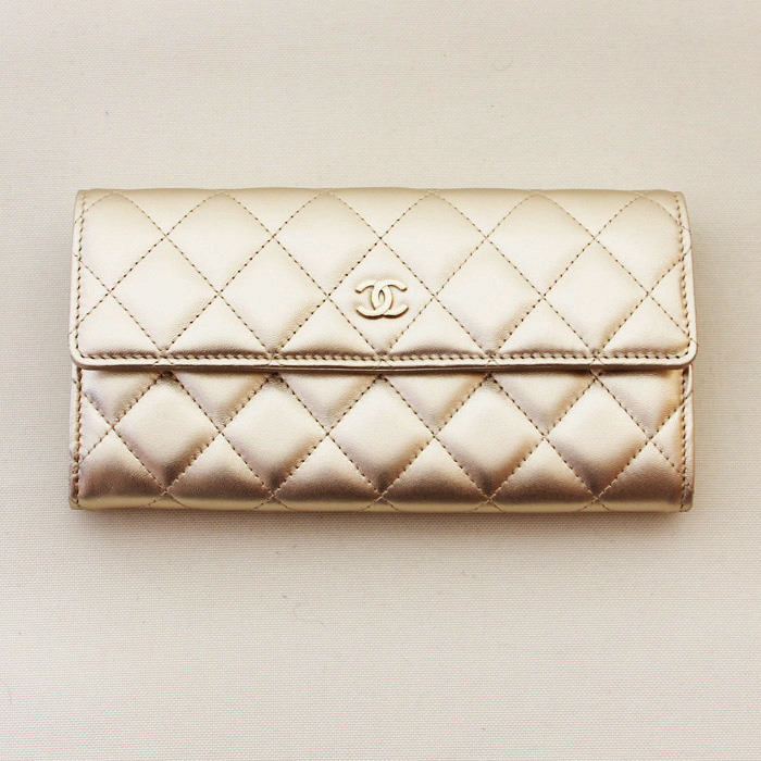 CHANEL カンボン 長財布 シャンパンゴールド - luknova.com