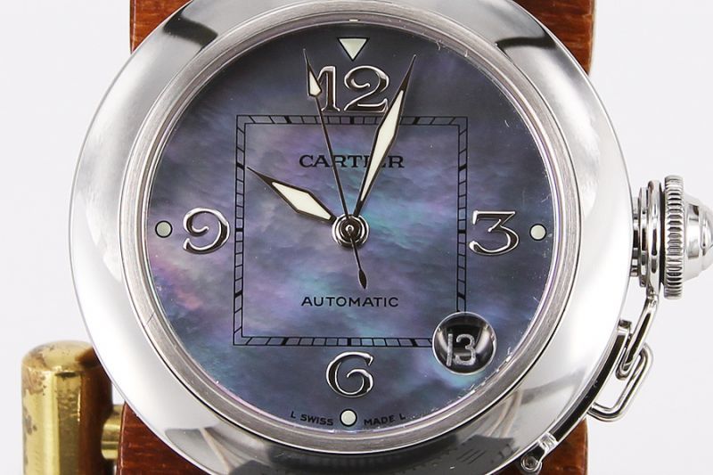カルティエ パシャC 2324 黒シェル文字盤 メンズ 中古腕時計 