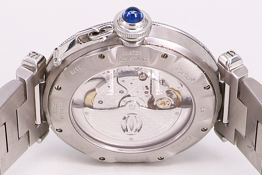 カルティエ パシャ３８ フラットグリッド 白文字盤 メンズ 中古腕時計 