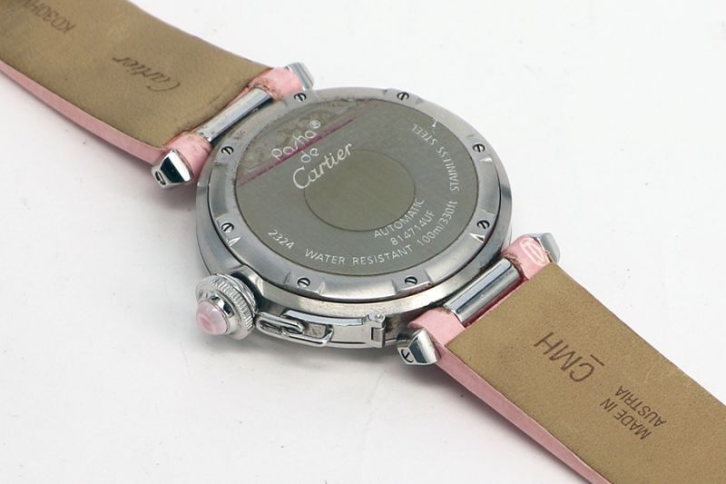 カルティエ パシャＣ ２００３年クリスマス限定 ２３２４ ピンクシェル文字盤 メンズ 中古腕時計 「マルニシ質店」