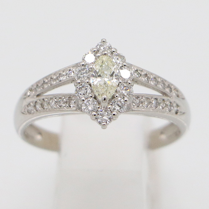 PT900 ダイアイリリング 0.39ct 0.19ct 4.50g