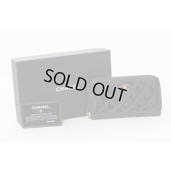 シャネル　スモールジップウォレット A80577 ブラック／ゴールド金具　箱