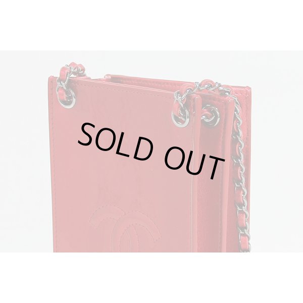 シャネル　トリプルフォン ショルダーバック A92304 レッド　サイド